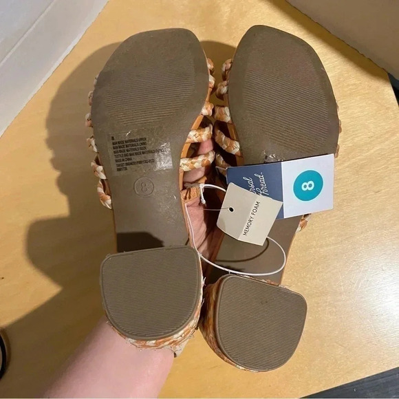 Universal Thread RACHEL Size 8 Mule Slide Heels Sandals Pink Orange NWT - Picture 8 of 13